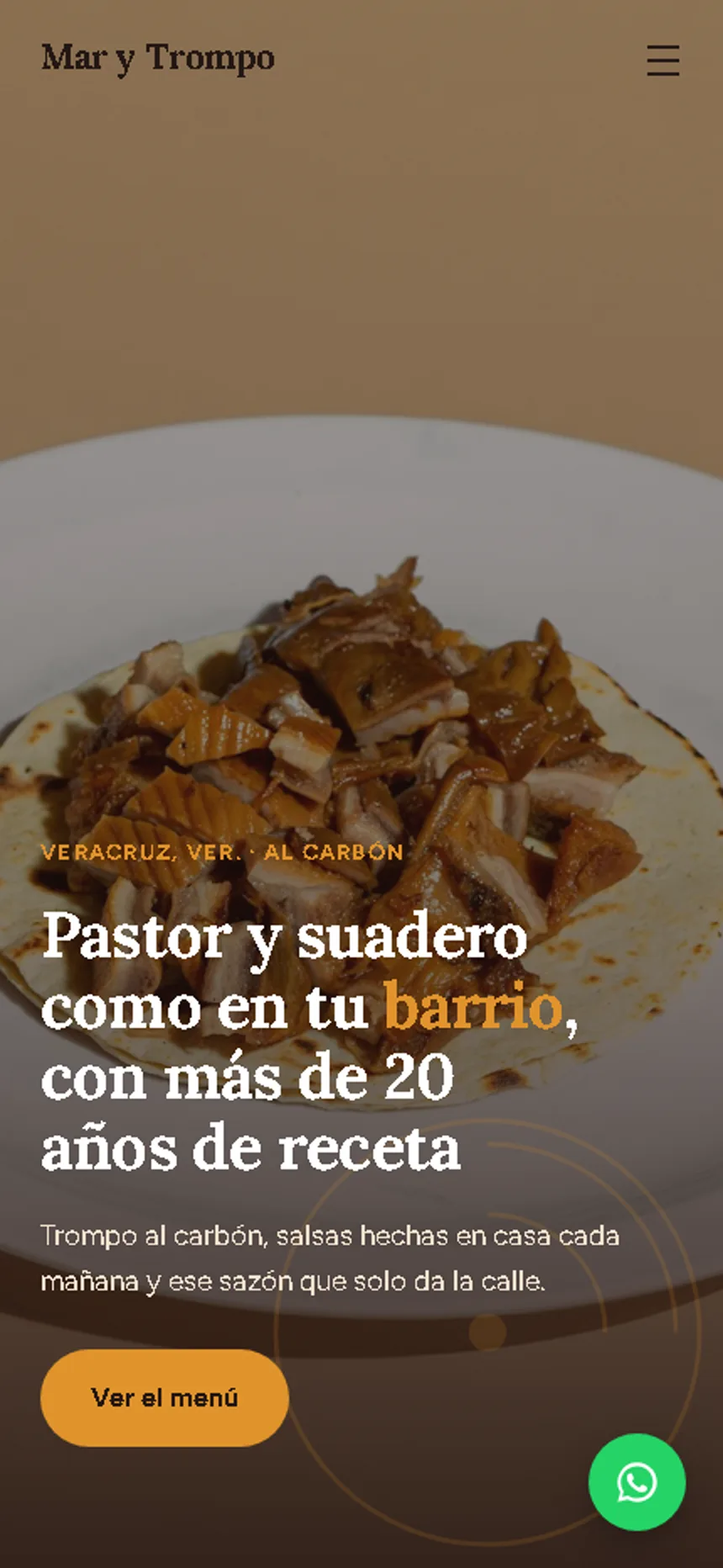 La misma página web generada por Sup91, vista en celular